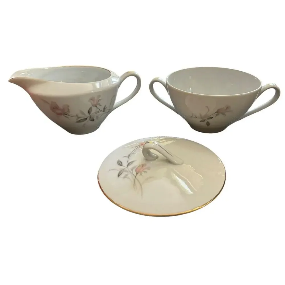 Wentworth Desire Pattern Creamer Sugar Bowl w/ Lid 8906 Fine China‎ Floral Japan